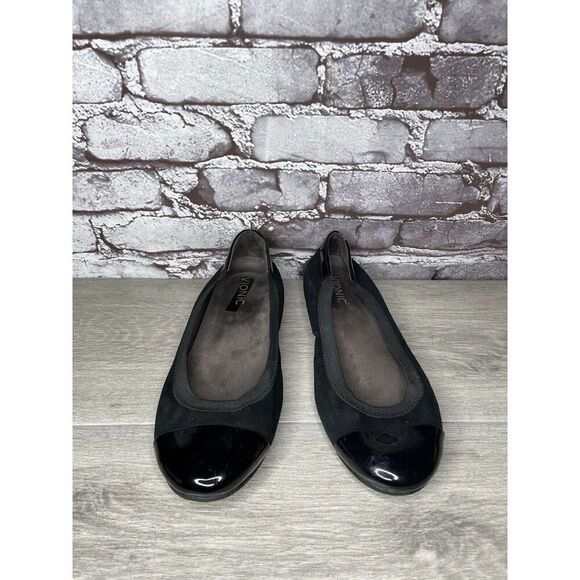 Vionic Spark Tiegan Black Suede Leather Patent Toe Ballet Flats Women Sz 9.5M US - Picture 12 of 16
